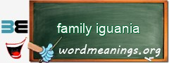 WordMeaning blackboard for family iguania